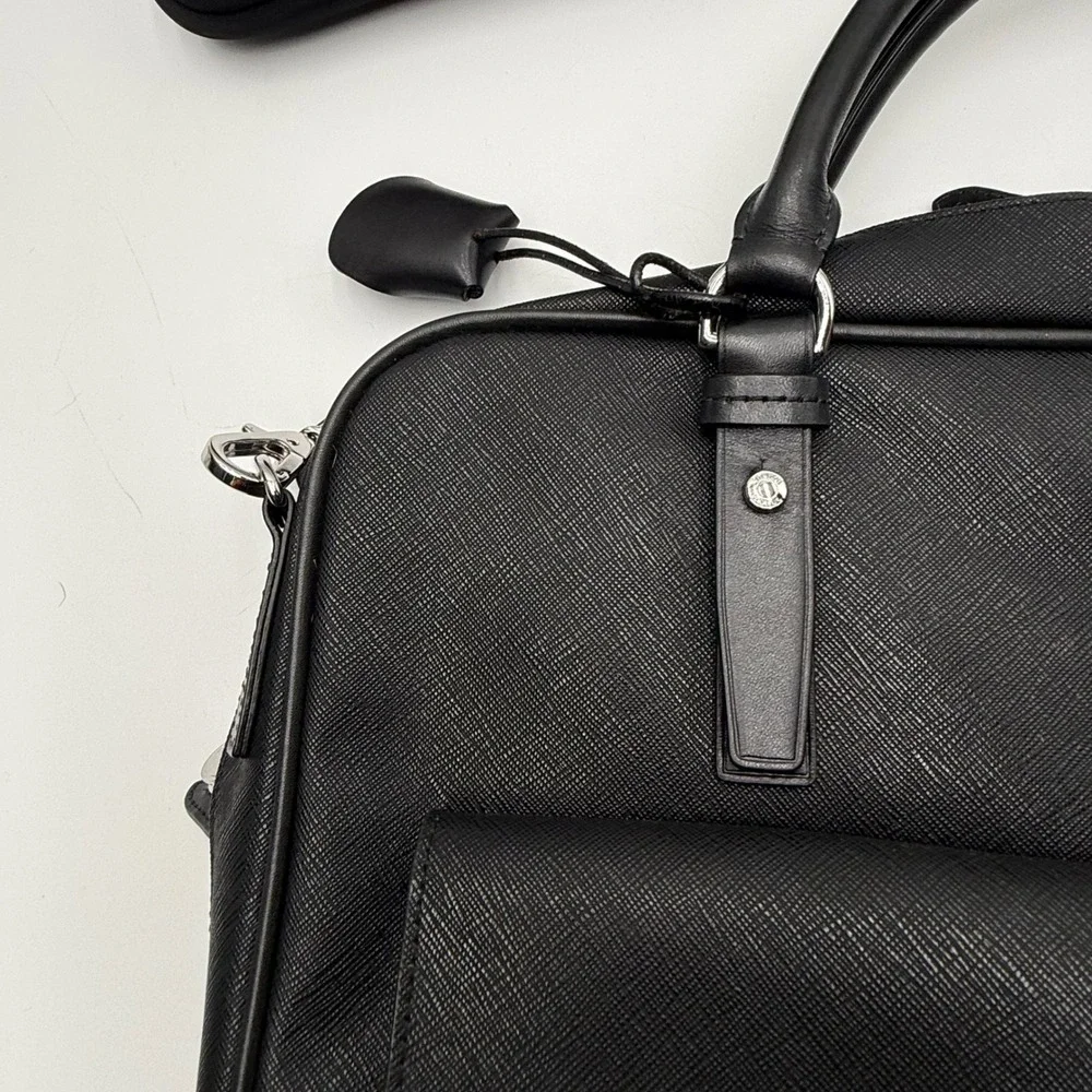 TUMI Villa Lucca City Business Tote 73124D2 Black Leather T-Pass Sleeve & Keys